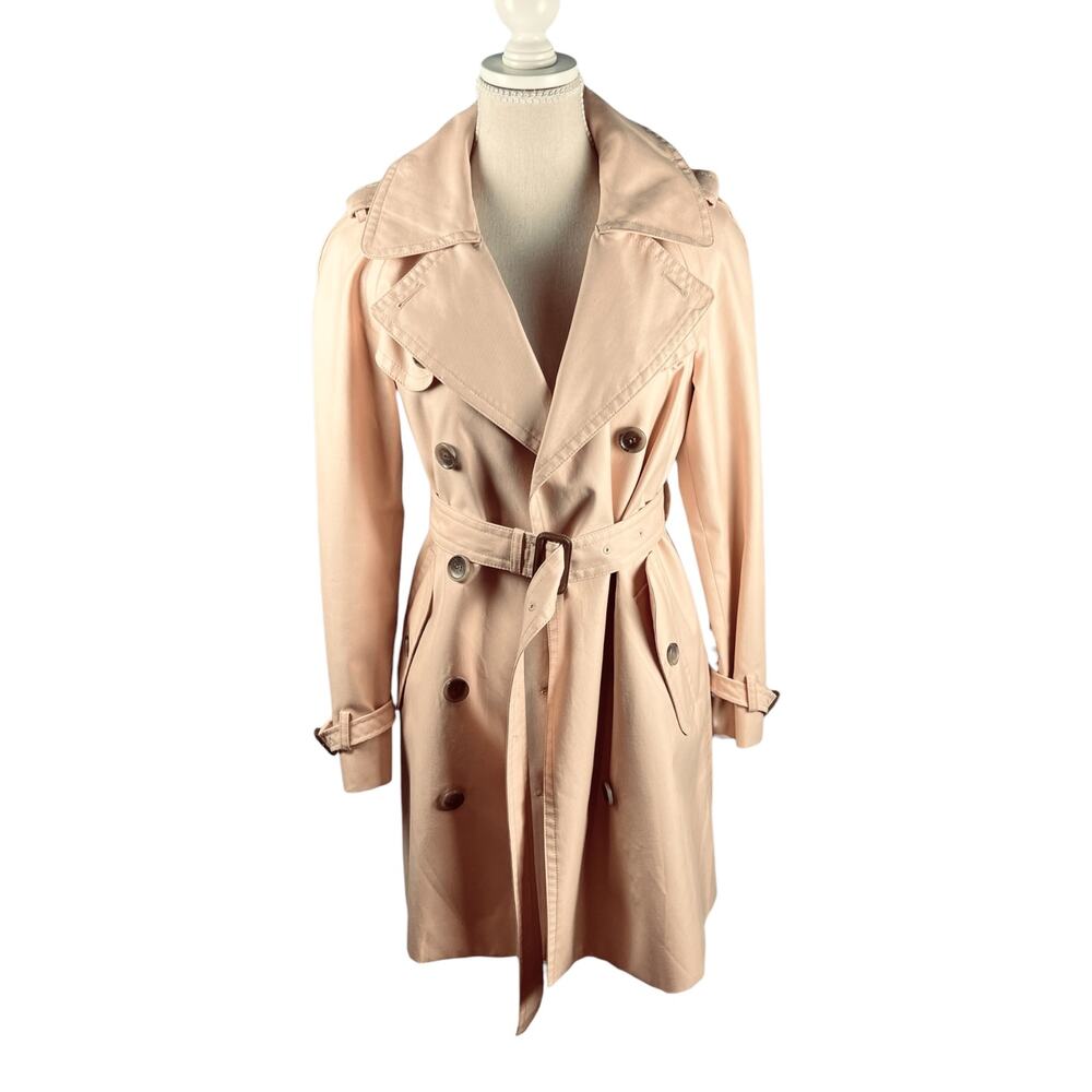 Coach Quartz Pink Double Breasted Belted Trench Coat Size 4 - Picture 5 of 16